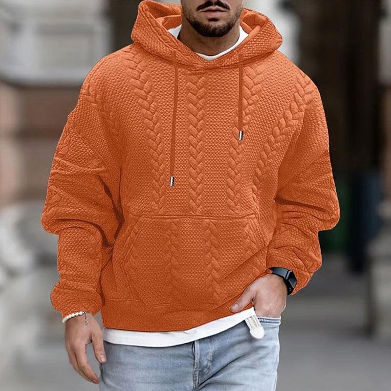 Men's Textured Cable Knit Hoodie