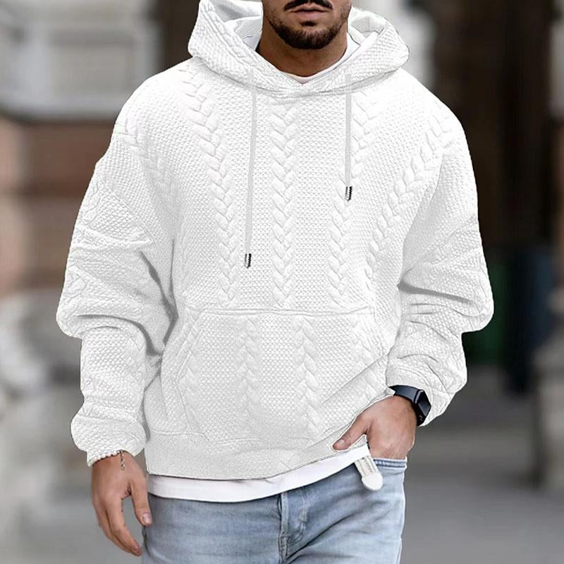 Men's Textured Cable Knit Hoodie