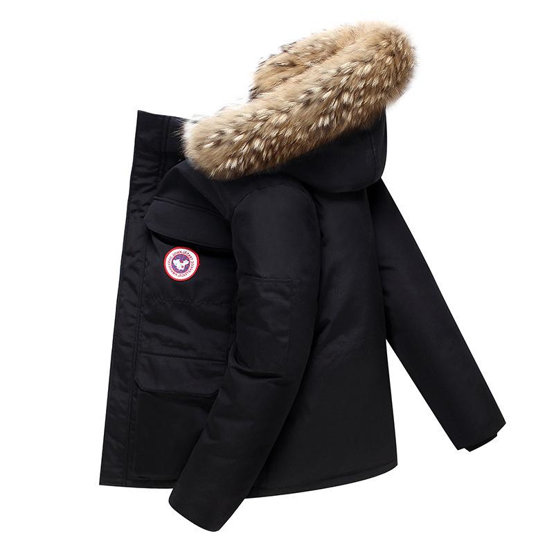 Men's Warm Thick Parka Comfortable Winter Jacket with Fur Hood