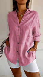 Women's lightweight button-up shirt, ideal for autumn