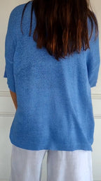 Top tricoté ample à col en V pour femmes - Spécial automne