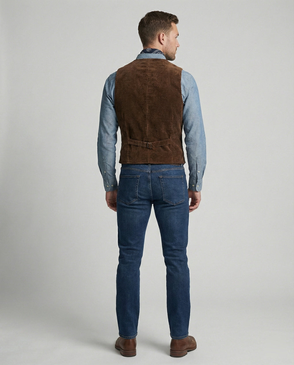 Gilet traditionnel en velours côtelé pour homme