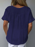 T-shirt Automnal Confortable À Col En V Pour Femme | Chic