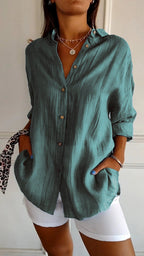 Women's lightweight button-up shirt, ideal for autumn