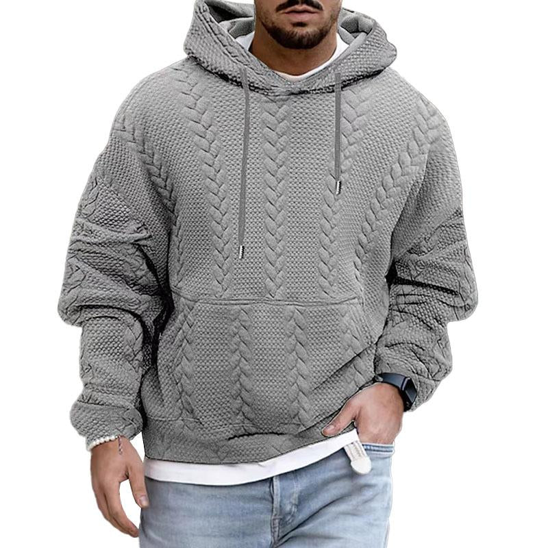 Men's Textured Cable Knit Hoodie
