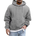 Men's Textured Cable Knit Hoodie