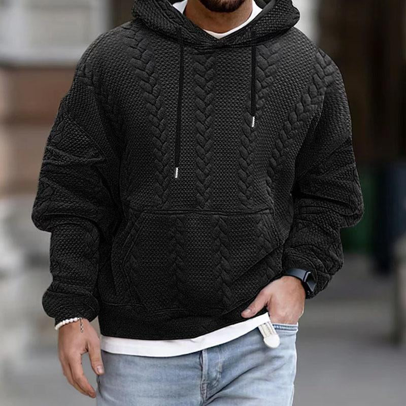 Men's Textured Cable Knit Hoodie