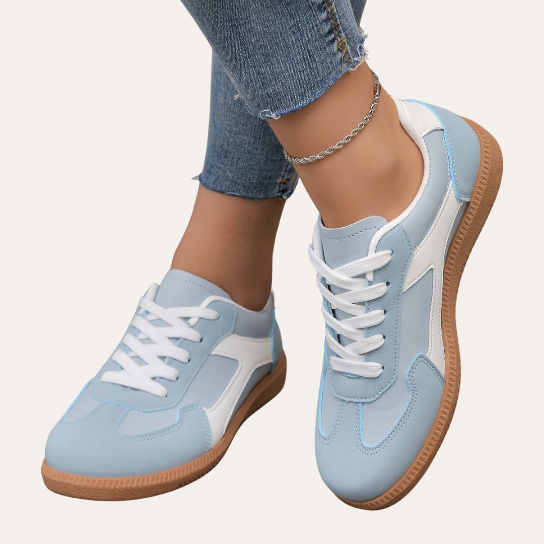 Baskets orthopédiques en cuir pour femmes - Chaussures de loisirs confortables avec voûte plantaire, semelle souple & forme ergonomique