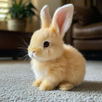 Jouet lapin en peluche avec fourrure douce et détails