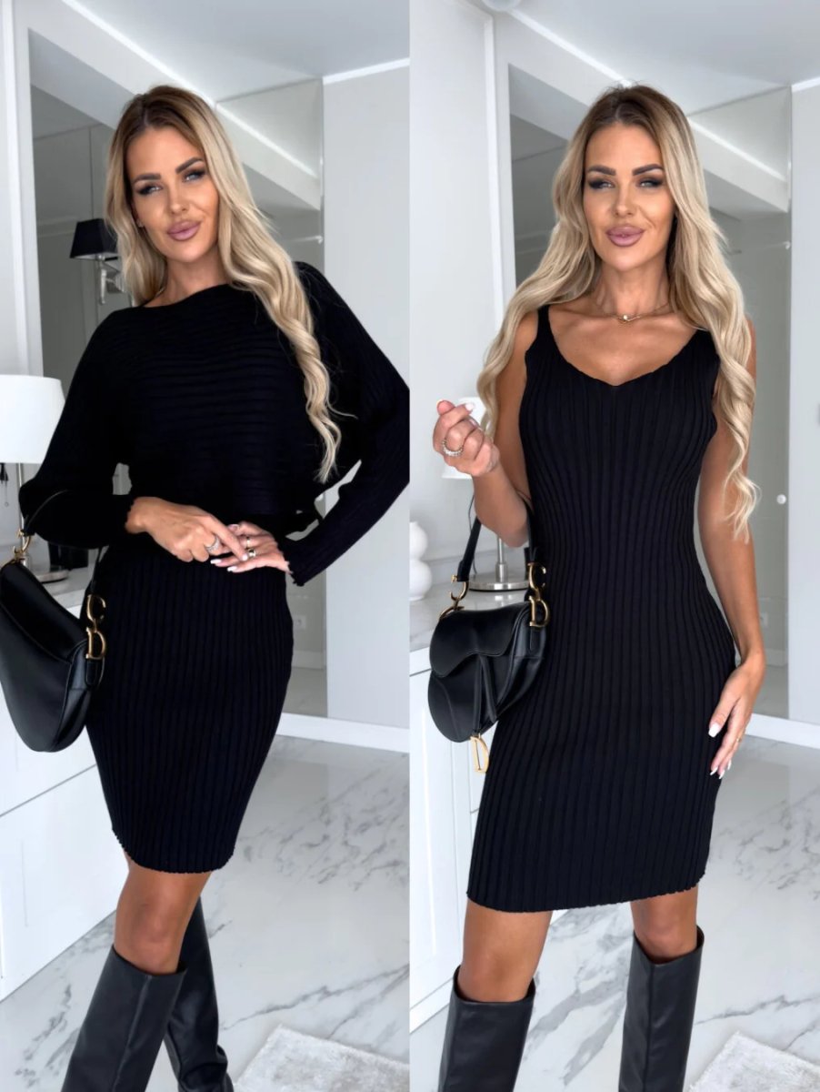 Yvana - Elegant Autumn Set (Dress+Sweater)