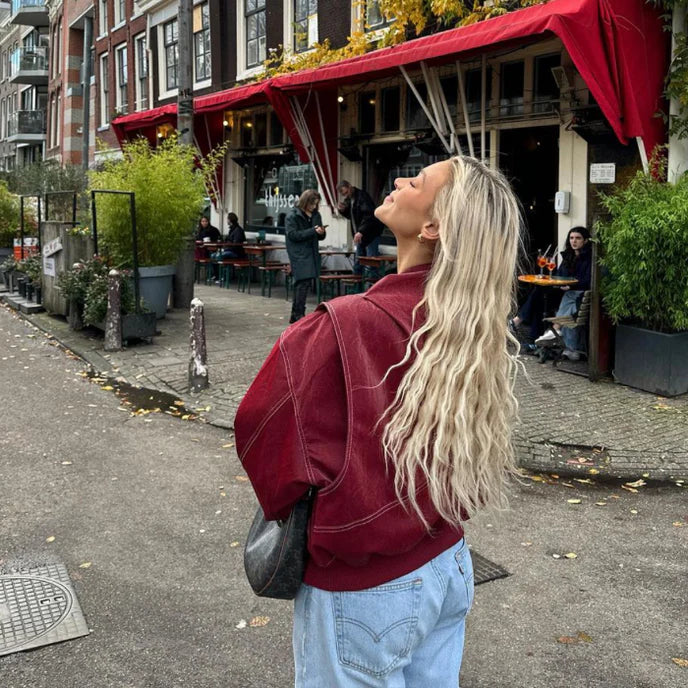 Liva | Oversized vegan leather jacket