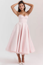 Robe de soirée automnale avec détails de l'armature | Satin | Élégant & Féminin