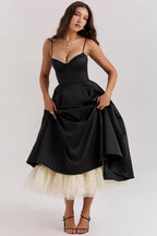 Robe de soirée automnale avec détails de l'armature | Satin | Élégant & Féminin