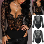 Body Lingerie Manches Longues Et Dentelle