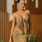 Ensemble Haut Court Et Jupe À Lacets