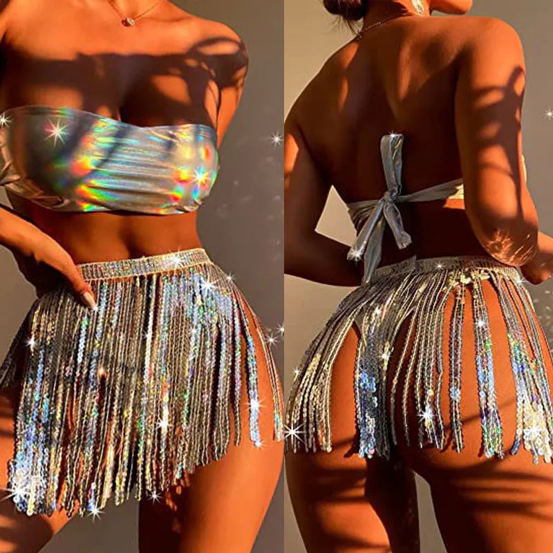 Maillot De Bain Bikini Sans Bretelles Brillant
