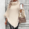 Manteau Poncho Tricoté En Peluche - Chic&Shines