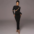 Robe Longue Moulante Manches Longues Et Ajourée - Chic&Shines