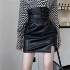 Jupe courte taille haute à lacet - Chic&Shines