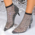 Chaussure à talon court bout pointu en strass - Chic&Shines