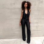 Combinaison pantalon dos nu à paillettes - Chic&Shines