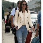 Blazer double boutonnage col à revers manches longues