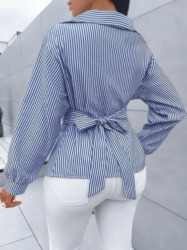 Striped long-sleeved shirt