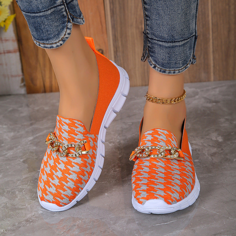Chaussure en tissu chaine strass - Chic&Shines