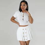 Ensemble haut court et jupe tricotée - Chic&Shines