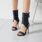 Talons Hauts Fermeture Éclair simili cuir - Chic&Shines