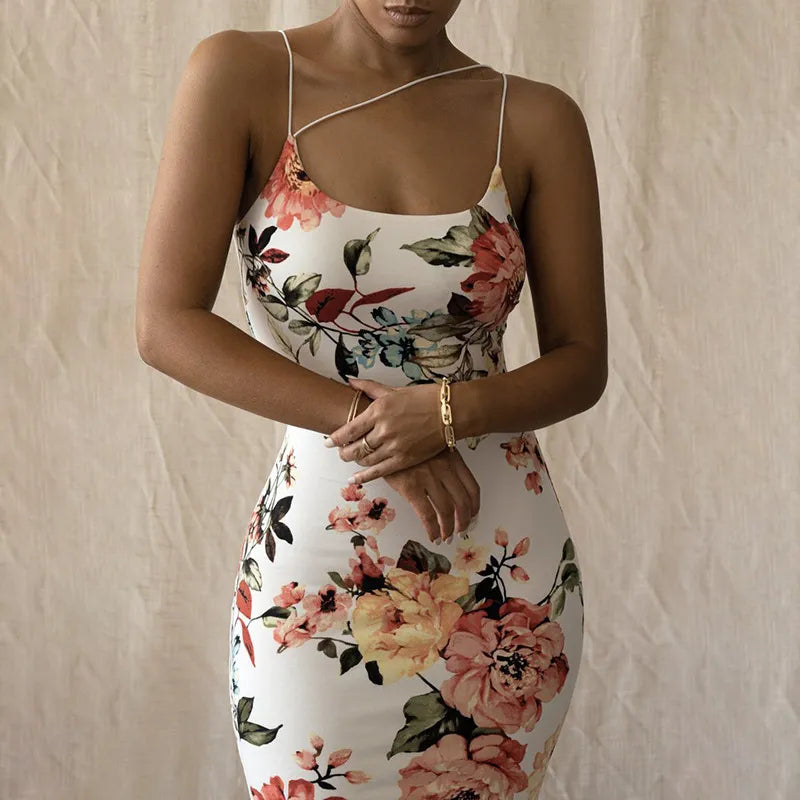 Robe Mi Longue Moulante Imprimé Floral - Chic&Shines