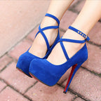 Talons Aiguille À Lanières Bout Rond Plate-Forme - Chic&Shines