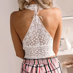 Lace sleeveless crop top