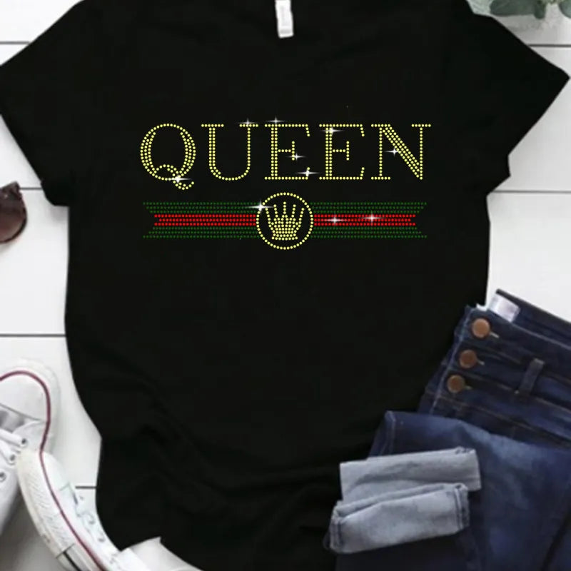 T-Shirt Lettre Strass