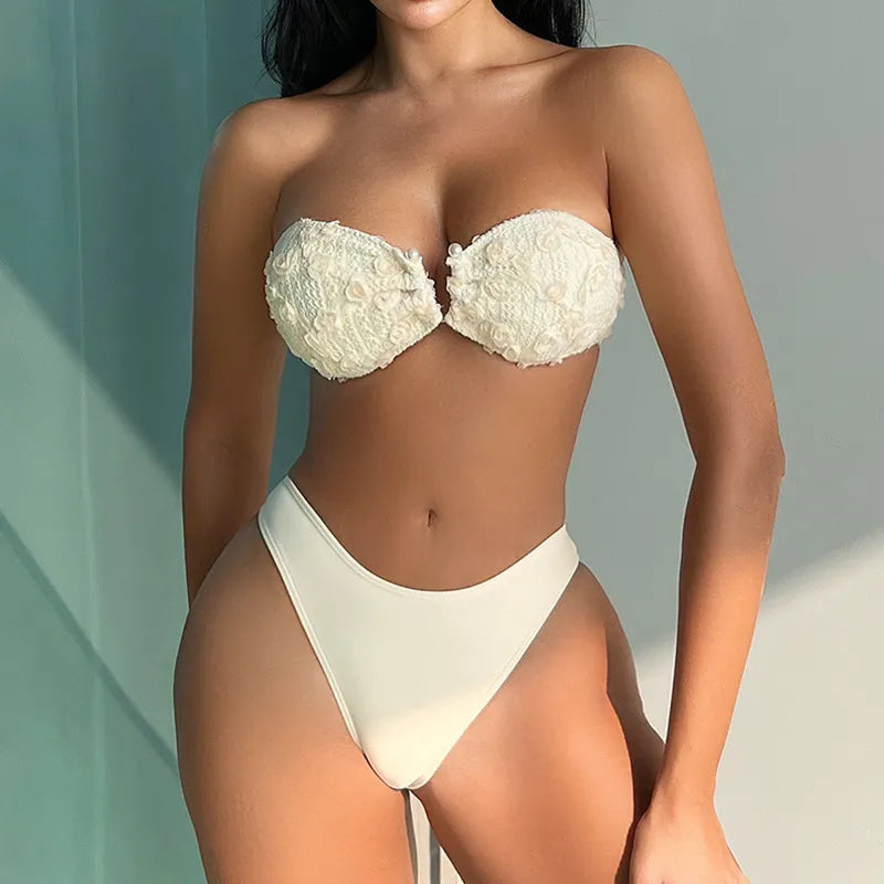 Maillot De Bain Bikini Sans Bretelles Push-Up - Chic&Shines