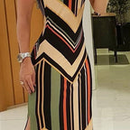 Robe longue sans manches à fente latérale imprimé