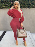Ensemble pull manches longues  gaine extensible et son legging assorti - Chic&Shines
