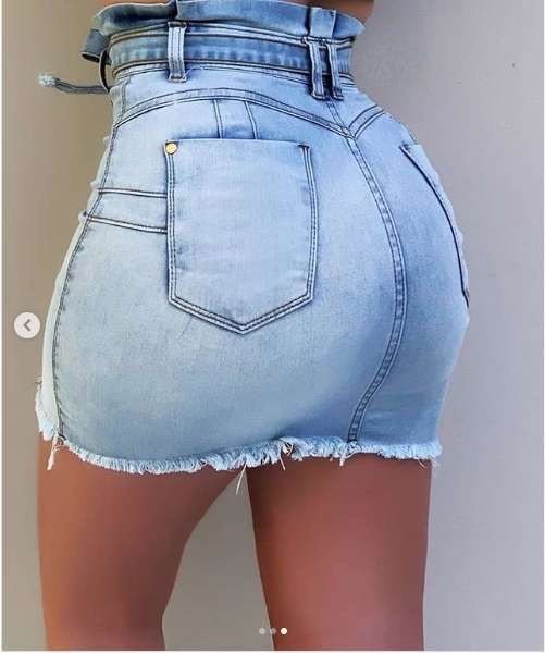 Jupe Jeans Courte Fermeture Bouton