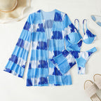 Maillot De Bain Trois Pièces Taille Basse Imprimer Tie Dye