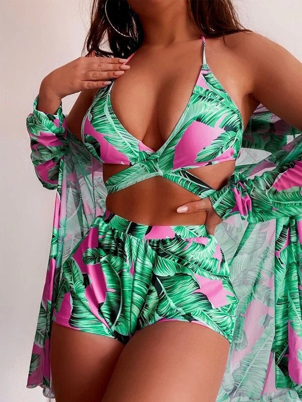 Ensemble Maillot De Bain short avec kimono assortie - Chic&Shines