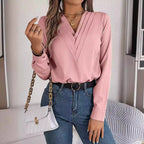 Chemisier manches longues et col en V laminé - Chic&Shines