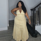 Robe Longue Col Licou Dos Nu - Chic&Shines