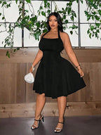 Robe courte col licou sans manches taille haute - Chic&Shines