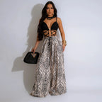 Combinaison pantalon jambes larges à lacets creux - Chic&Shines