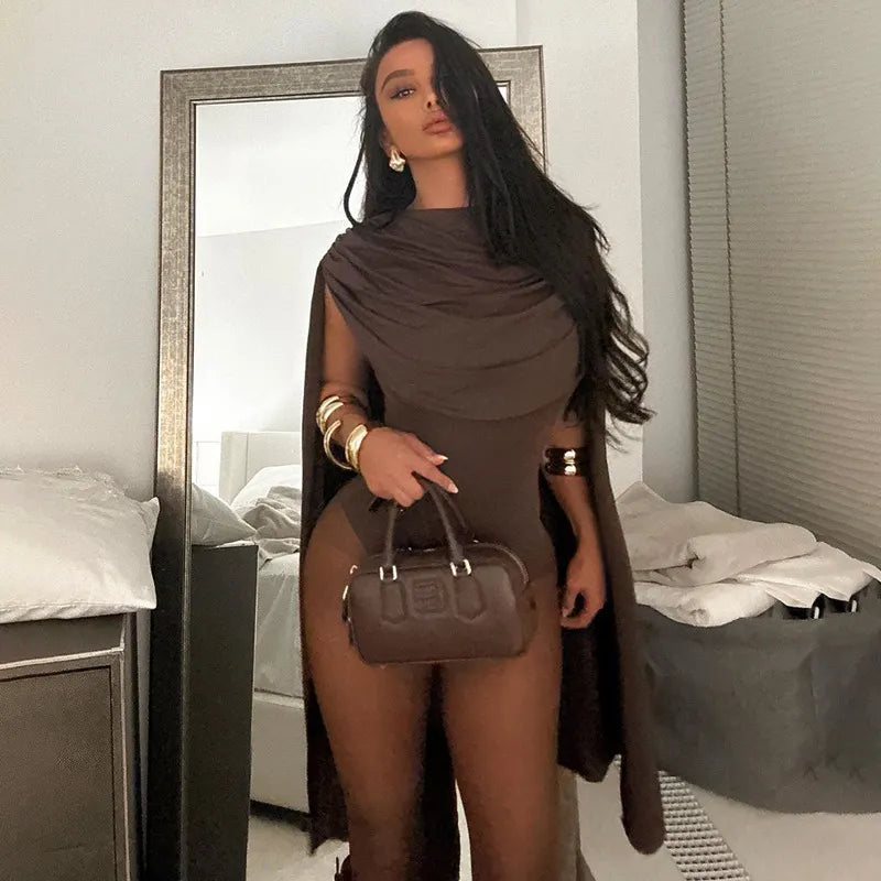 Long flared collar bodysuits