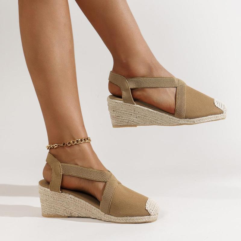 Chaussure Compensé Tissu Décontracté