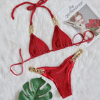 Maillot De Bain Bikini Couture En Chaîne En Strass - Chic&Shines