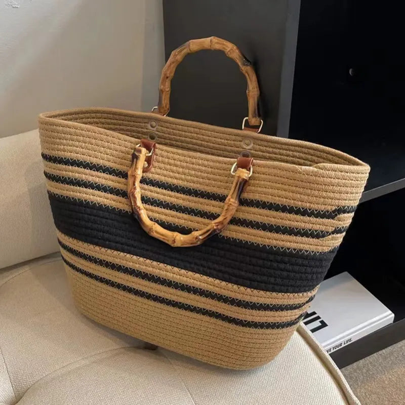 Grand Sac À Main Tissé D'été