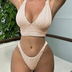 Maillot De Bain Bikini Plissé - Chic&Shines