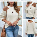 Pull Tricoté À Col Croisé Et Épaules Dénudées - Chic&Shines